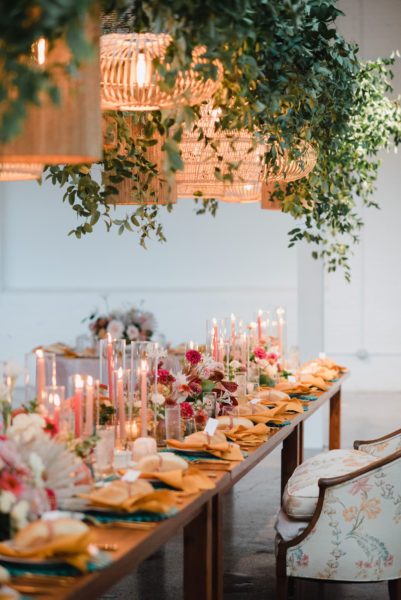 Farm Table with Hanging Greenery