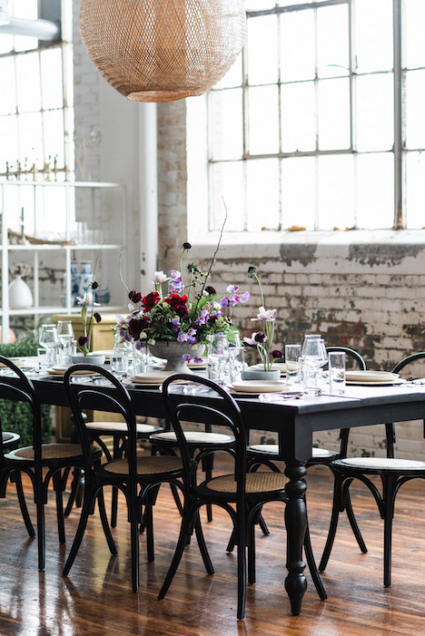 black farm table