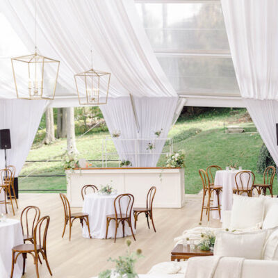bar rental tent lanterns sofa