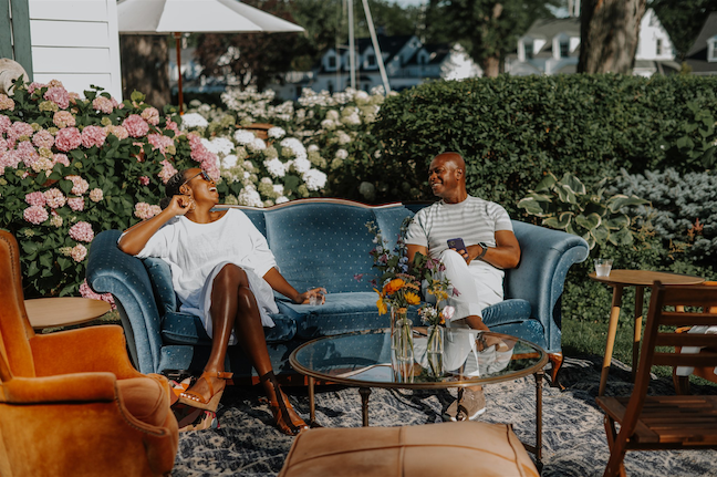antique sofa rental wedding